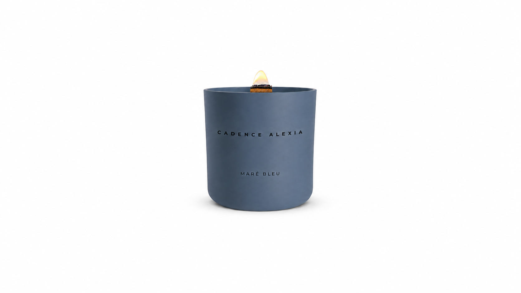 Cadence Alexia Maré Bleu candle, lit
